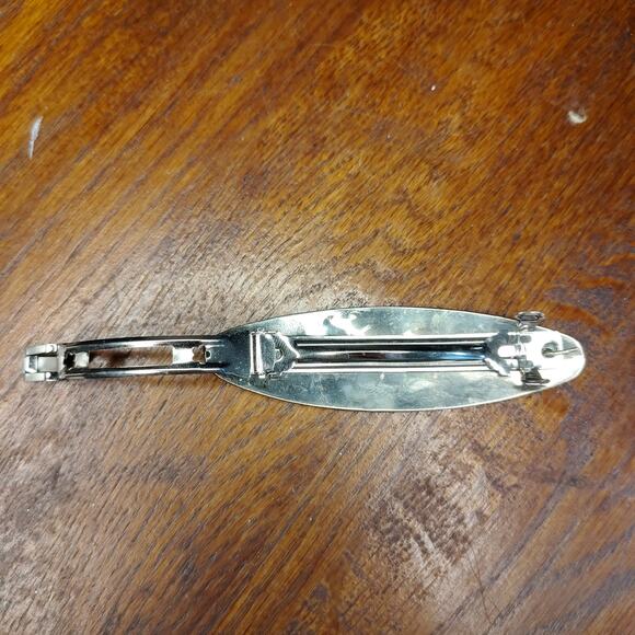 Vintage Mexican Style Mother of Pearl Butterfly Barrette Purple White Silver - Picture 4 of 6